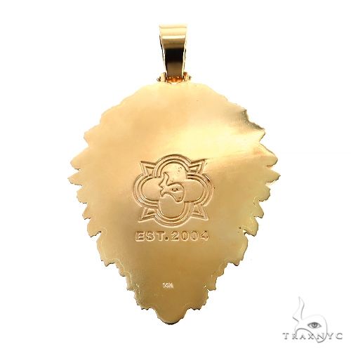 14K Gold Asscher Cut Lab-Grown Diamond Lion Head Pendant, photo 5 of 8