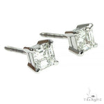 Asscher Cut Diamond Stud Earrings 66404 - Image 2