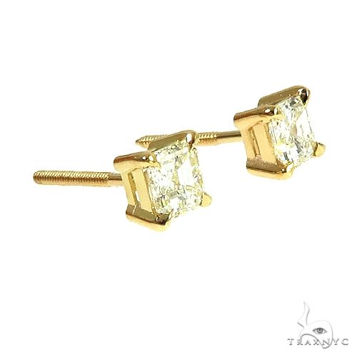 Asscher Cut Diamond Stud Earrings 66405 - Image 3