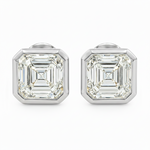 Asscher Bezel Studs Earrings 71625