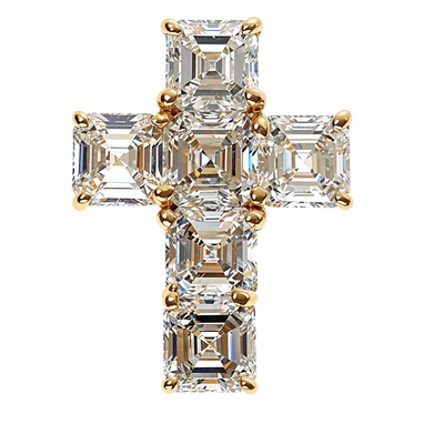 Asscher Cut Diamond Cross Pendant 69715