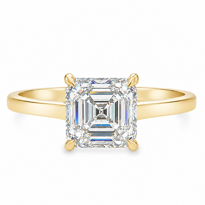 Asscher Diamond Solitaire Engagement Ring 71593