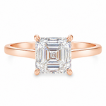 Asscher Diamond Solitaire Engagement Ring 71593