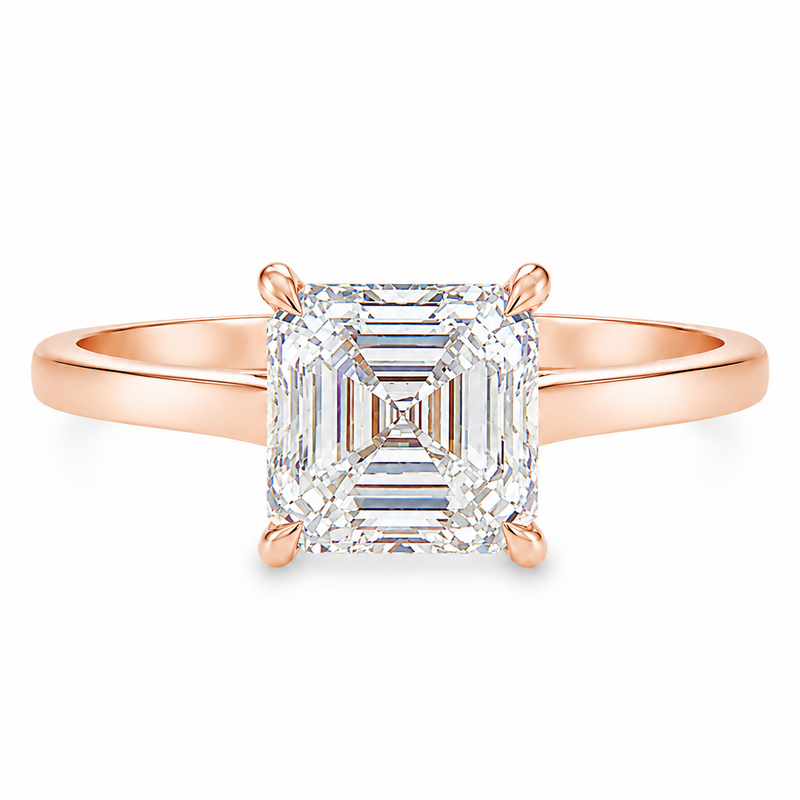 Asscher Diamond Solitaire Engagement Ring 71593
