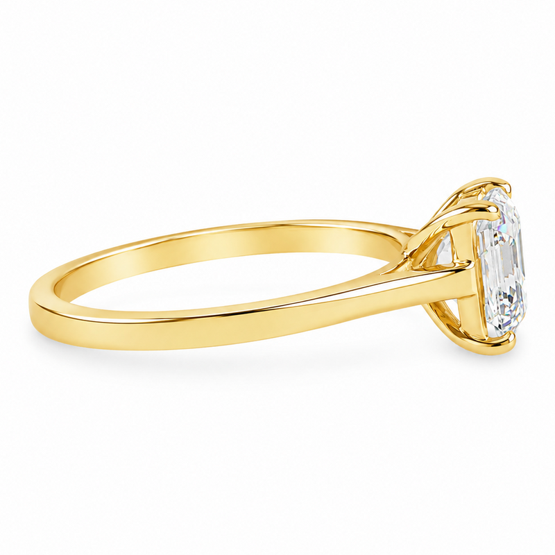 Asscher Diamond Solitaire Engagement Ring 71593