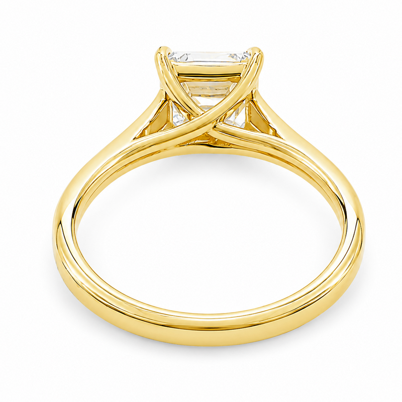 Asscher Diamond Solitaire Engagement Ring 71593