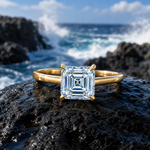 Asscher Diamond Solitaire Engagement Ring 71593