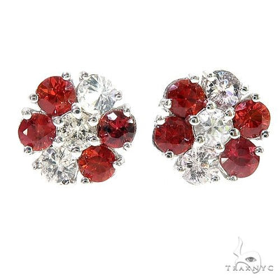 Austria Sapphire Flower Earrings 67137 - Image 1