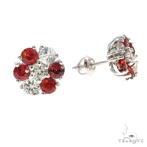 Austria Sapphire Flower Earrings 67137 - Image 2