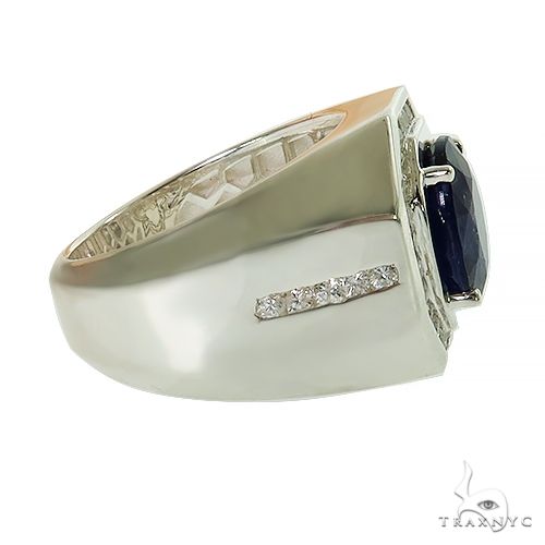 Azure Majesty Oval Sapphire Ring .925 Silver, photo 3 of 5