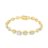 14K Gold Multi Shape Lab-Grown Diamond Tennis Bracelet 71102