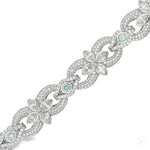 Marquise And Round White And Blue Diamond Bracelet 70996