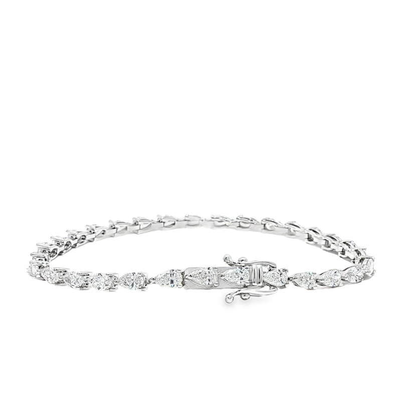 Pear Cut Diamond Tennis Bracelet 71111