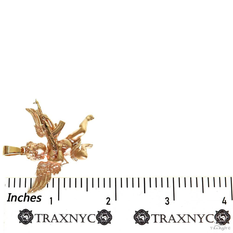 14K Gold Baby Angel With Ak Gun Pendant- Small, photo 6 of 7