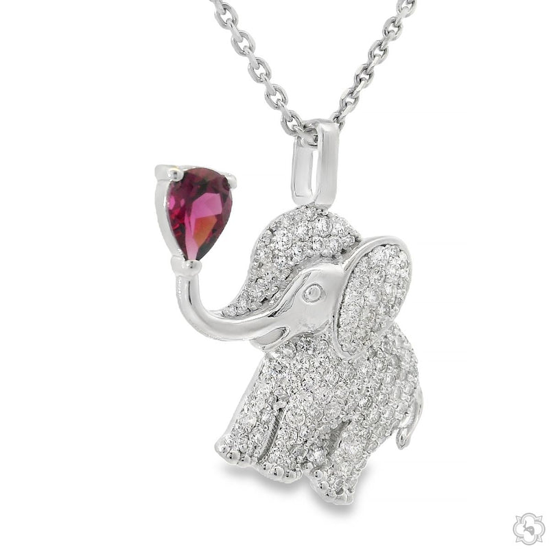 Baby Elephant Lab-Grown Diamond Pendant, photo 3 of 8