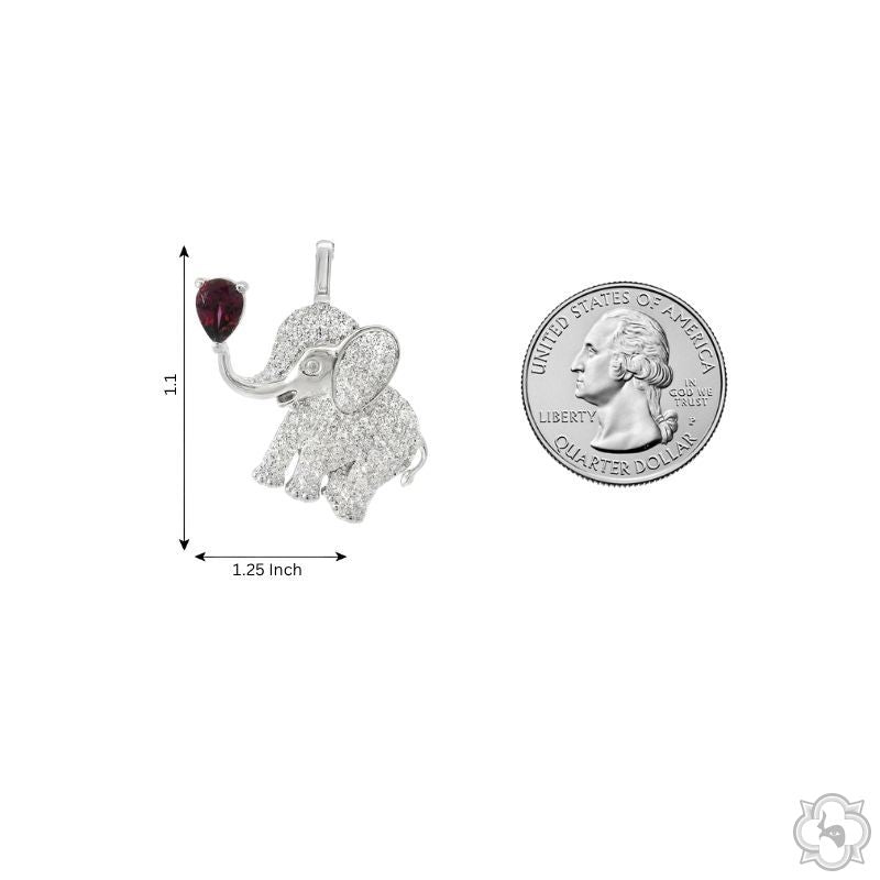 Baby Elephant Lab-Grown Diamond Pendant, photo 8 of 8