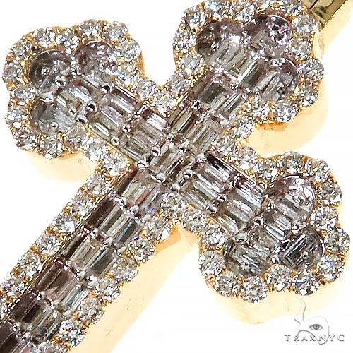 Baguette Diamond Cross 68617 | TraxNYC