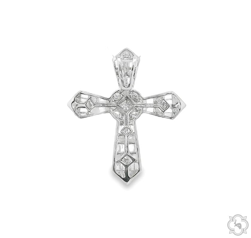 Baguette Diamond Cross 68629 | TraxNYC