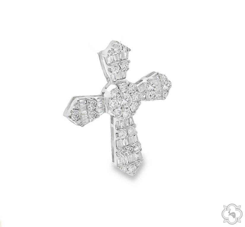 Baguette Diamond Cross 68629 | TraxNYC