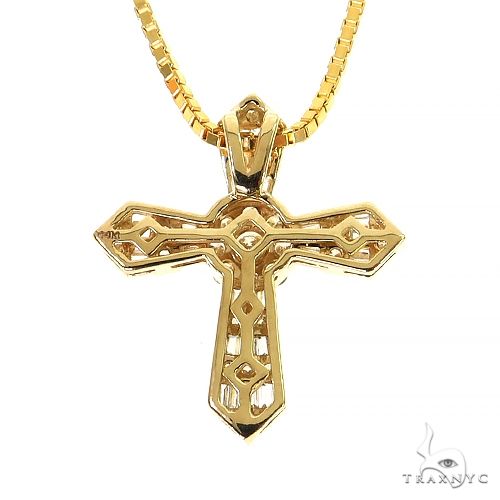 Baguette Diamond Cross Pendant Set 68630 - Image 4