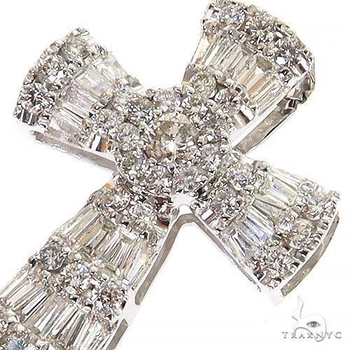 Baguette Diamond Cross Pendant Set 68632 | TraxNYC