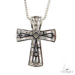 Baguette Diamond Cross Pendant Set 68632 - Image 4
