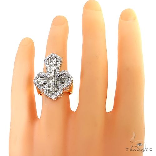 14K Gold Baguette Diamond Cross Ring, photo 6 of 6