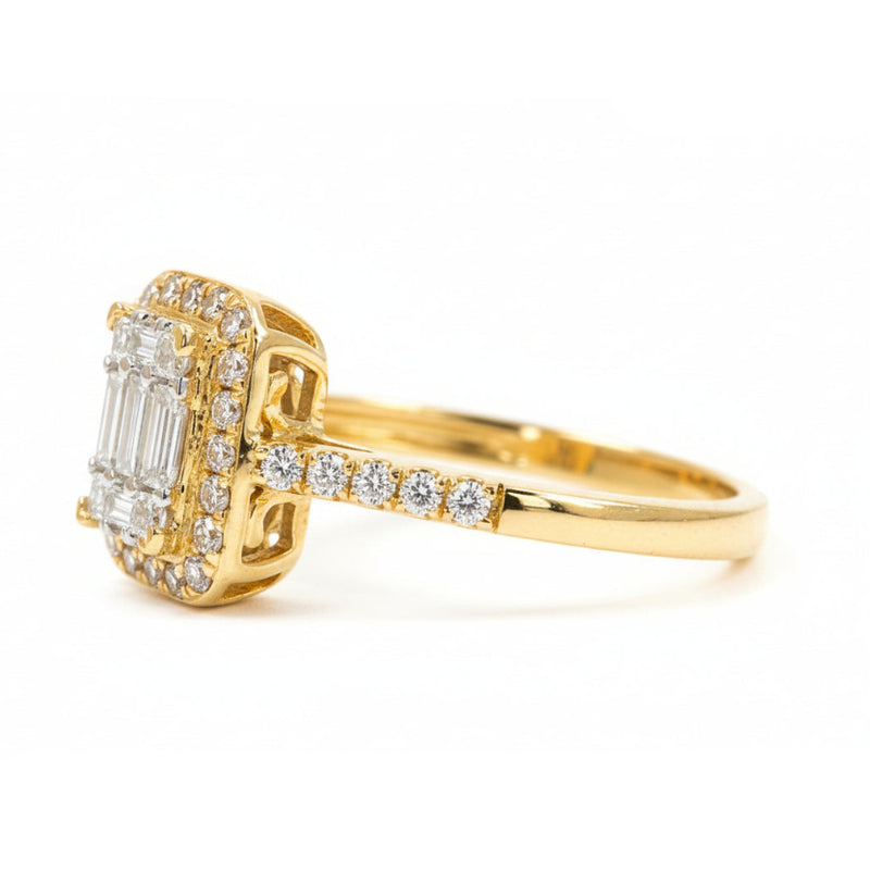 14K Gold Baguette Diamond Engagement Ring, photo 4 of 7