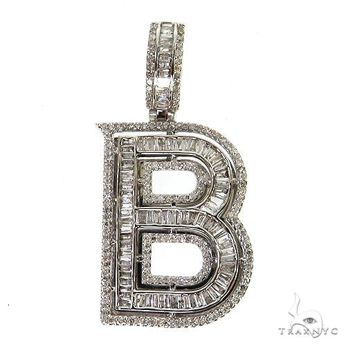 Baguette Diamond Initial Pendant 68998 - Image 1