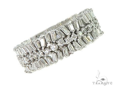 18K Gold Baguette and Round Diamond Eternity Ring