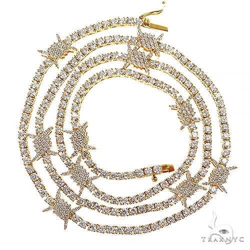 Barbed Wire Diamond Tennis Chain 69705 | TraxNYC