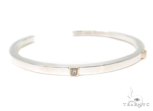Bezel Diamond Bangle Bracelet 37321 - Image 2