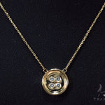 Bezel Diamond Button Necklace 34946 - Image 12