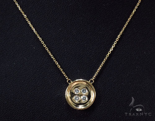 Bezel Diamond Button Necklace 34946 - Image 12