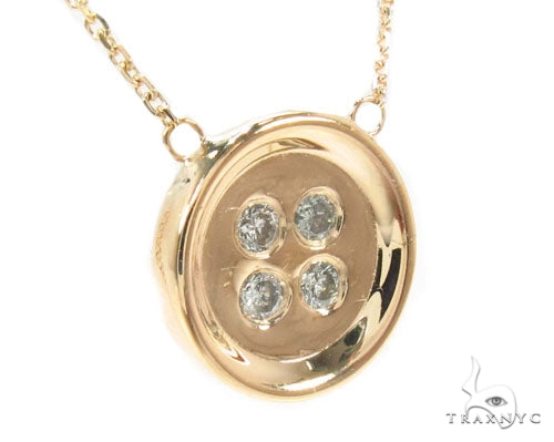 Bezel Diamond Button Necklace 34946 - Image 2