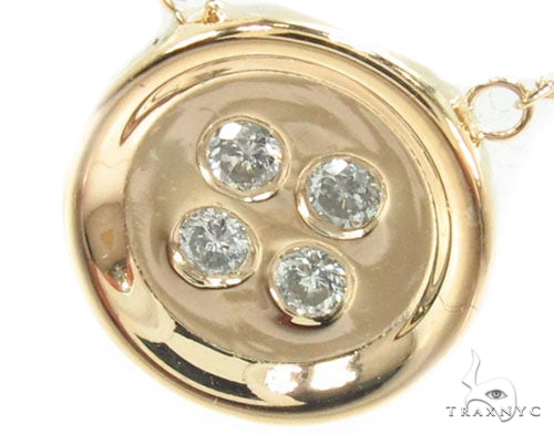 Bezel Diamond Button Necklace 34946 - Image 3
