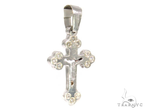 10K Gold Bezel Diamond Cross Crucifix, photo 2 of 7