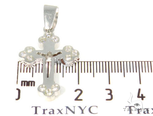 10K Gold Bezel Diamond Cross Crucifix, photo 6 of 7