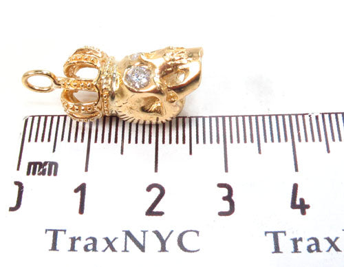 Bezel Diamond Crown Skull Pendant 34380 - Image 12