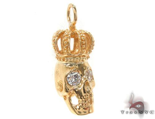 Bezel Diamond Crown Skull Pendant 34380 - Image 4