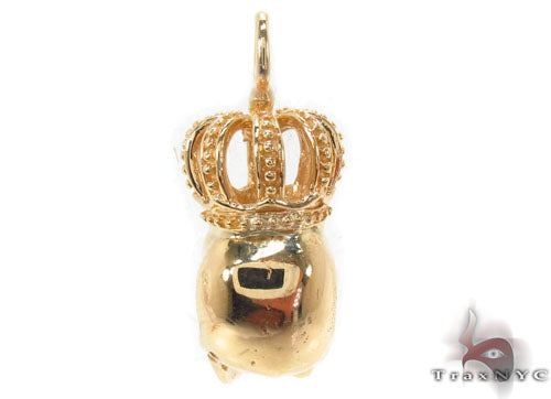 Buy Bezel Diamond Crown Skull Pendant 34380 – TraxNYC