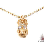 18K Yelow Gold Skull Crown Diamond Set 34381 - Image 1
