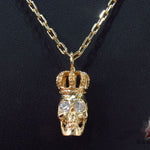 18K Yelow Gold Skull Crown Diamond Set 34381 - Image 13