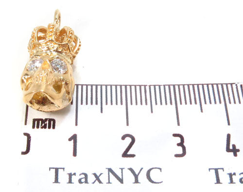 18K Yelow Gold Skull Crown Diamond Set 34381 - Image 15