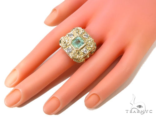 Bezel Diamond Emerald Angel Ring 39843 - Image 8