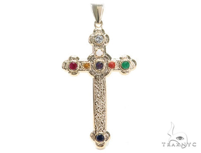 Bezel Diamond Gemstone Cross Crucifix 41193 - Image 1