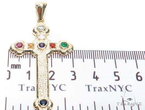 Bezel Diamond Gemstone Cross Crucifix 41193 - Image 5