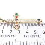 Bezel Diamond Gemstone Cross Crucifix 41193 - Image 6