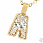 Bezel Diamond Letter Necklace 70857 - Image 3