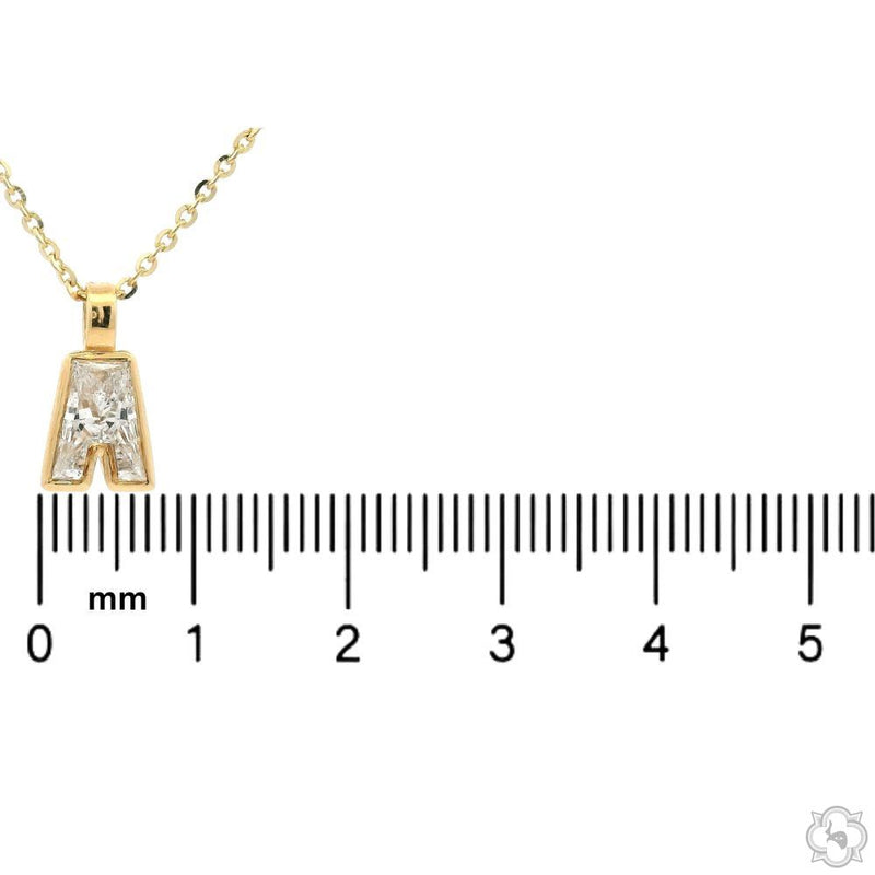 14K Gold Bezel Lab-Grown Diamond Letter Initial Necklace, photo 6 of 8